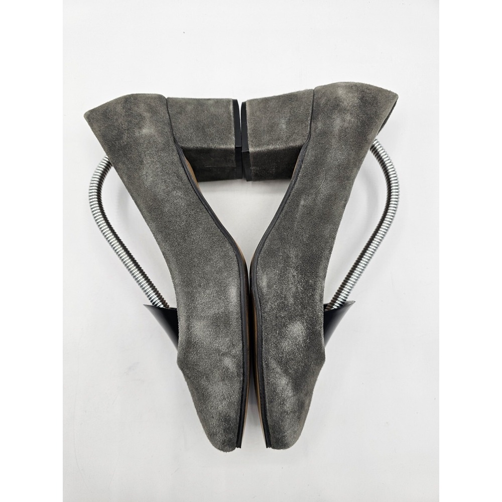 J Jill Women Liana Pumps Size 8 Gray Suede Block Heel Round Toe Academia Classic - Picture 8 of 13
